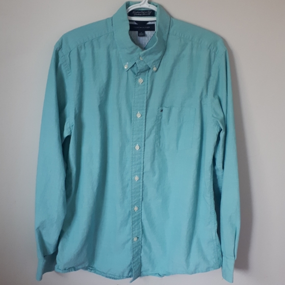 Tommy Hilfiger Light Blue Casual Button Down Shirt - Picture 1 of 6